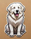 great pyrenees dog sticker decal large friendly Royalty Free Stock Photo