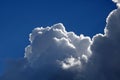 GLISTENING WHITE CLOUDS IN BRIGHT BLUE SKY Royalty Free Stock Photo