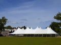 Large white luxury multiple peak wedding or entertainment tent Royalty Free Stock Photo