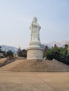 Large white marble statue of Guayin bodhisattva at Yanku scenic area Royalty Free Stock Photo