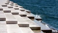 White marble steps of the Sea organ in Zadar, Croatia Royalty Free Stock Photo