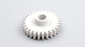 A large white metal gear on a white background. Neural network ai generated Royalty Free Stock Photo
