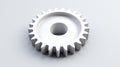 A large white metal gear on a white background. Neural network ai generated Royalty Free Stock Photo