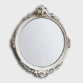 Large white mirror with a floral design Royalty Free Stock Photo