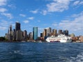 Modern White Cruise Ship Docked in Circular Quay, Sydney, Australia Royalty Free Stock Photo