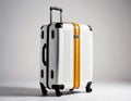 Large white modern travel suitcase Royalty Free Stock Photo