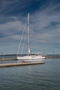 Large White Sailboat Docked at Yorktown, VA