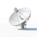 Large white satellite dish antenna on a white background with shadow communication technology Royalty Free Stock Photo
