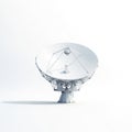 Large White Satellite Dish Antenna with Metal Support Structure on a White Background Royalty Free Stock Photo