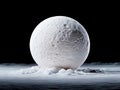 A large white sphere sitting on top of a snow covered ground Royalty Free Stock Photo