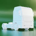 Large white truck. Shipping industry, logistics transportation and cargo freight transport. 3d rendering Royalty Free Stock Photo