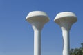 Large white water tank with blue sky background Royalty Free Stock Photo