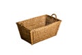 A large wicker laundry basket