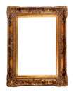 Large, wide, antique, gold frame decorated with beautiful, embossed carving