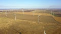 Large wind farm aerial view