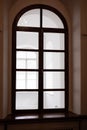 Large window with rounded top. Royalty Free Stock Photo