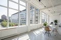 Large window in white office interior Royalty Free Stock Photo