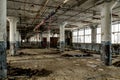 Large Windows & Columns - Abandoned National Acme Factory - Cleveland, Ohio Royalty Free Stock Photo