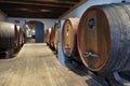 Large wine barrels in vinyared in Barossa Valley in South Australia