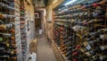 Large wine collection in cellar