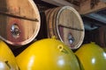 Large wine tanks in the cellar