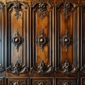 Large Wooden Cabinet With Ornate Carvings