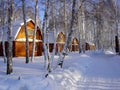 A large wooden house in a Siberian village