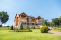 A large wooden mansion