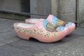 Large Wooden Shoes In Front Of A Souvenir Shop At Amsterdam The Netherlands 14-3-2022