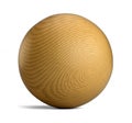 Large wooden sphere on white background