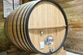 Large wooden wine keg