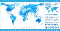 Large World Map and infographic elements Royalty Free Stock Photo