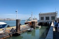 Large Yacht docked at Cacilhas harbor in Lisbon