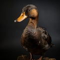 Duck Bird Portrait On Dark Background - Unique Studio Shot