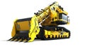 Large Yellow Earth Moving Machine 3D illustration Royalty Free Stock Photo