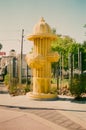 Large Yellow Fire Hydrant on Street Royalty Free Stock Photo