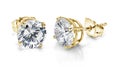 Large Yellow Gold Diamond Earrings