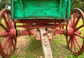 Largely un-restored front end of a circa 1870 buckboard covered wagon Royalty Free Stock Photo