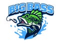 Largemouth bass fish mascot logo Royalty Free Stock Photo