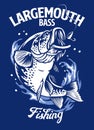 Largemouth bass fish t-shirt design