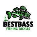 Largemouth bass fishing tackles design Royalty Free Stock Photo