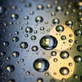The larger droplets are in sharp focus while smaller ones blur into the Royalty Free Stock Photo