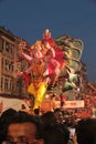 Large statues of blessing Ganesha in procession Royalty Free Stock Photo