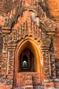 An arched passageway in the Dhammayangyi Temple, Old Bagan, Myanmar Royalty Free Stock Photo