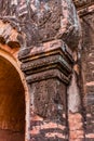 A column bas-relief of the arched passageway in the Dhammayangyi Temple, Old Bagan, Myanmar Royalty Free Stock Photo