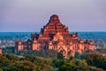 Dhammayan Gyi Pagoda at sunset, Old Bagan, Myanmar Royalty Free Stock Photo