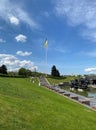 The largest flag of Ukraine in Kyiv Royalty Free Stock Photo