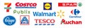 Largest food retailers in the world: Walmart, Costco, 7-Eleven, Publix, Kroger, Aldi, Carrefour, Tesco, Lidl, Spar, Auchan. Kyiv,