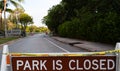 The largest marine park Biscayne National Park closed. The city of Miami Beach closed the popular South Beach Park