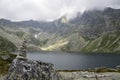 The largest mountain lake on slovakian side of High Tatras, Hincovo pleso in Mengusovska valley Royalty Free Stock Photo